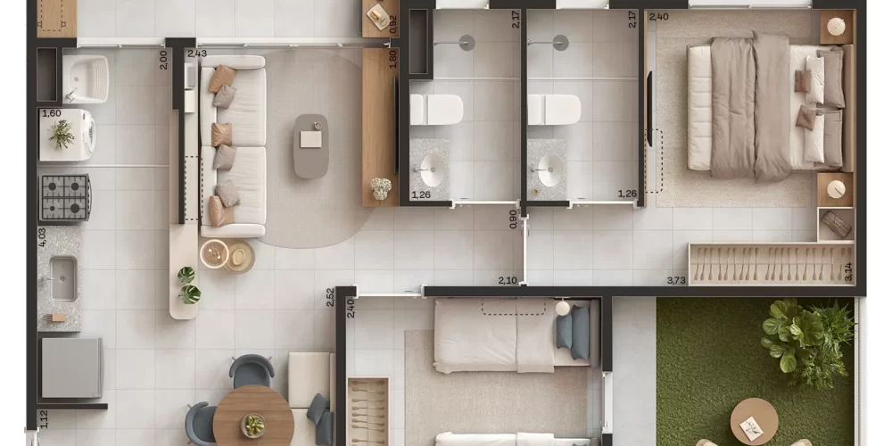 Estilo Passaré Estilo Passaré Planta com gardn ponta