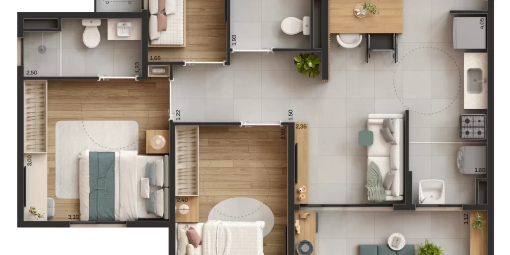 Lúmina Fátima Planta 3 quartos