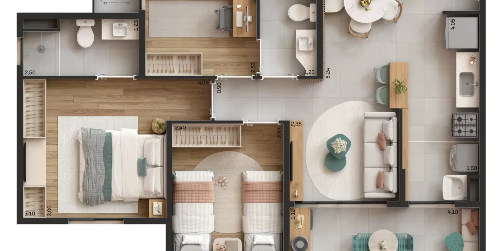 Lúmina Fátima Planta 3 quartos