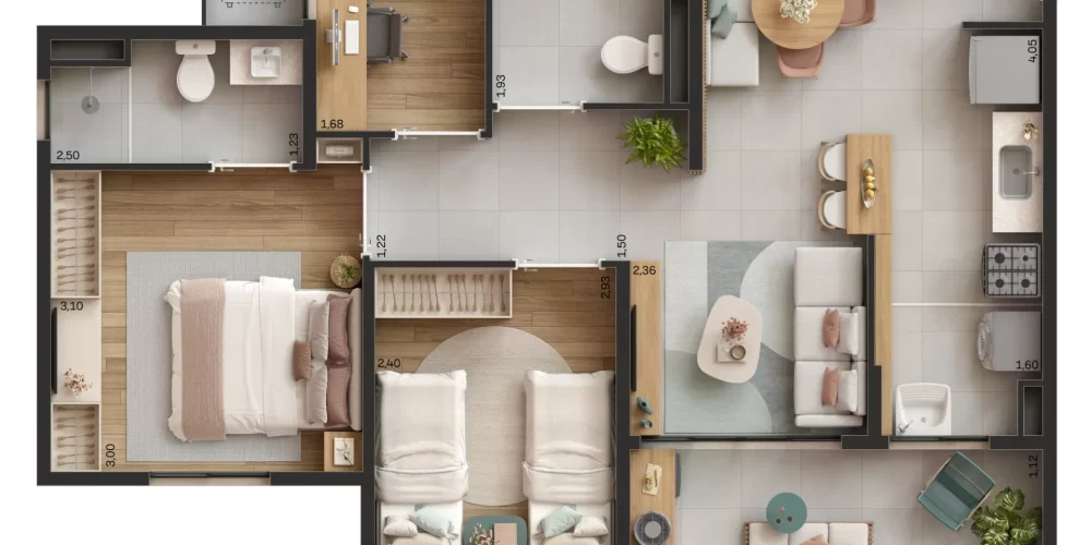 Lúmina Fátima Planta 3 quartos