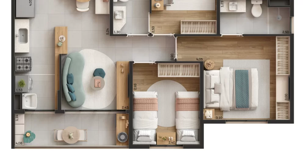 Lúmina Fátima Planta 3 quartos