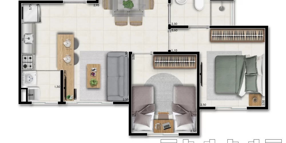 Reserva Flora planta meio 1 banheiro