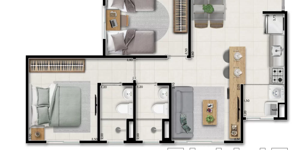 Reserva Flora planta ponta 2 banheiros