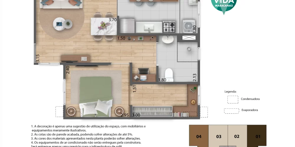 VIva Vida Maracanú Planta 1 quarto PNE