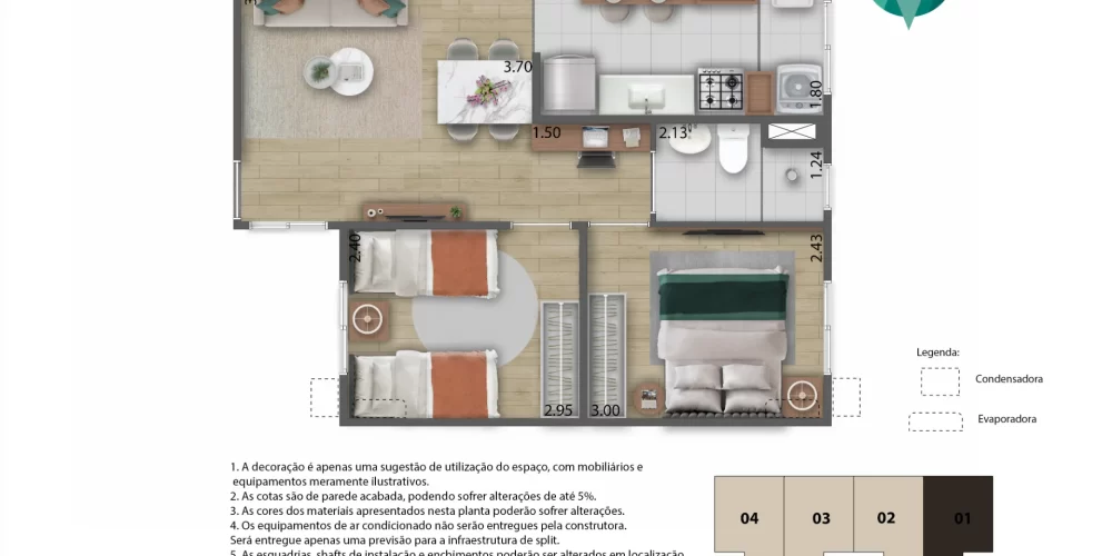 VIva Vida Maracanú Planta 2 quartos