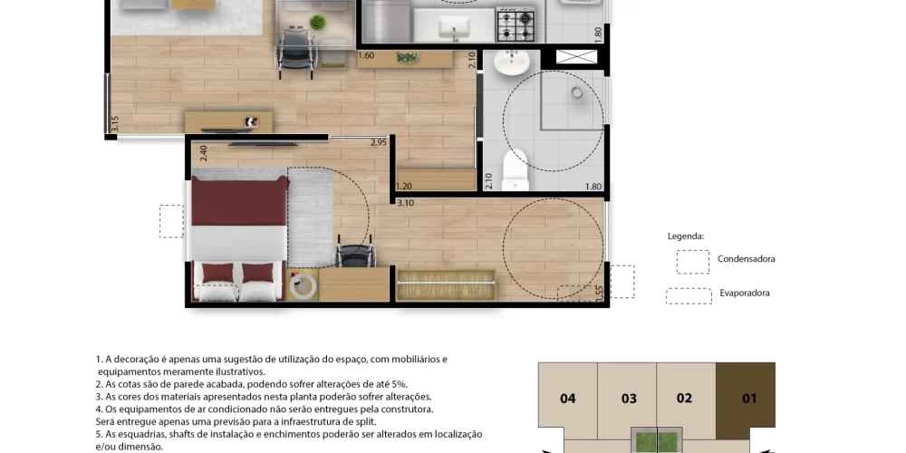 Viva Vida Siqueira Planta 1 quarto