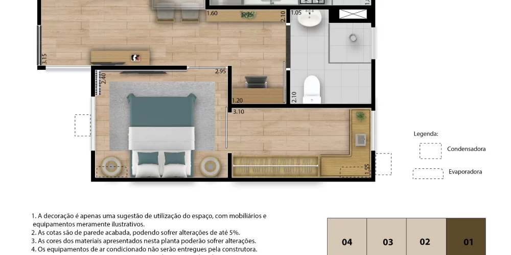 Viva Vida Siqueira Planta 2 quartos PNE